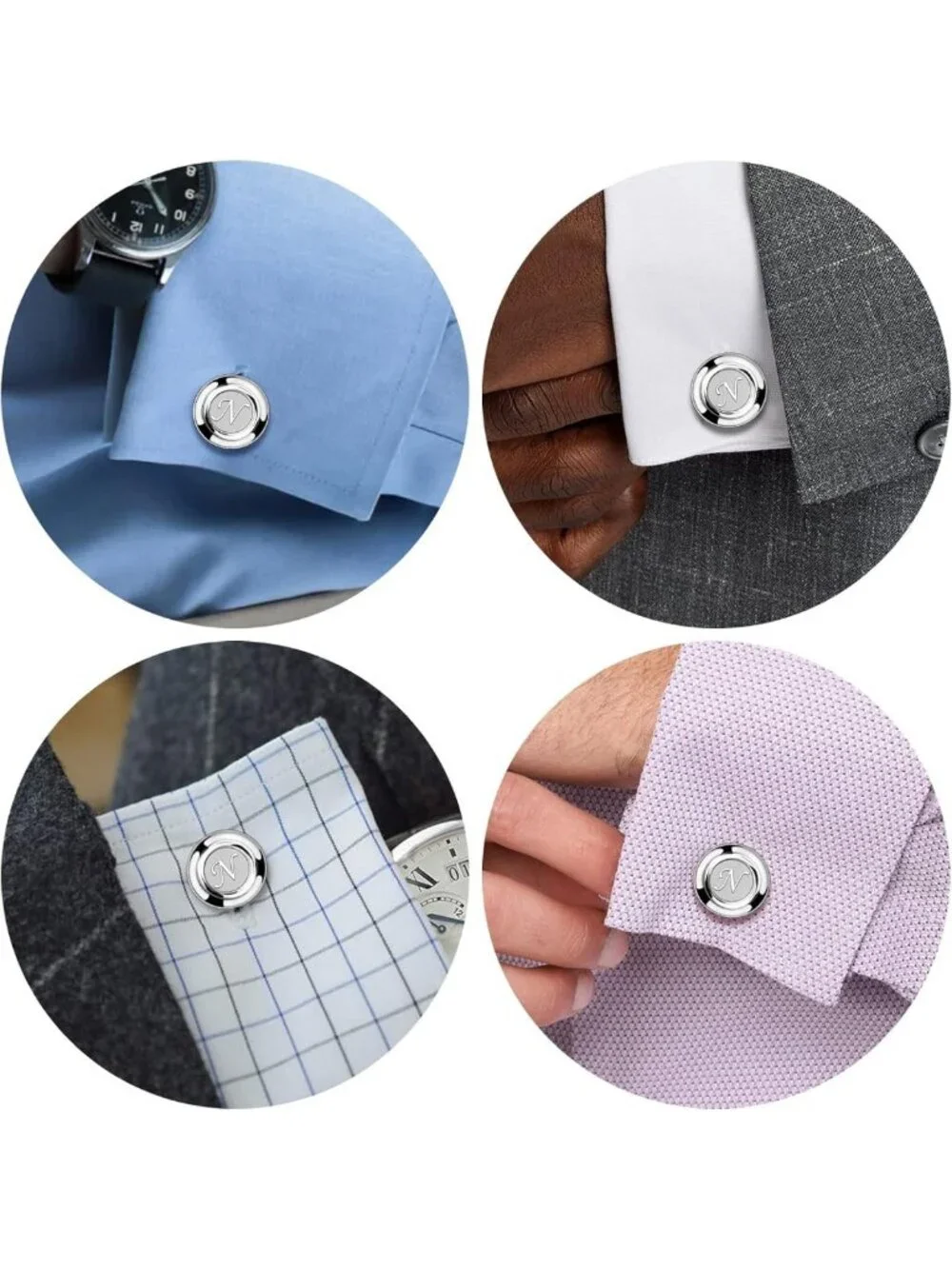 Personalized Initial Tie Clip & Cufflinks Set for Men - Perfect for Weddings